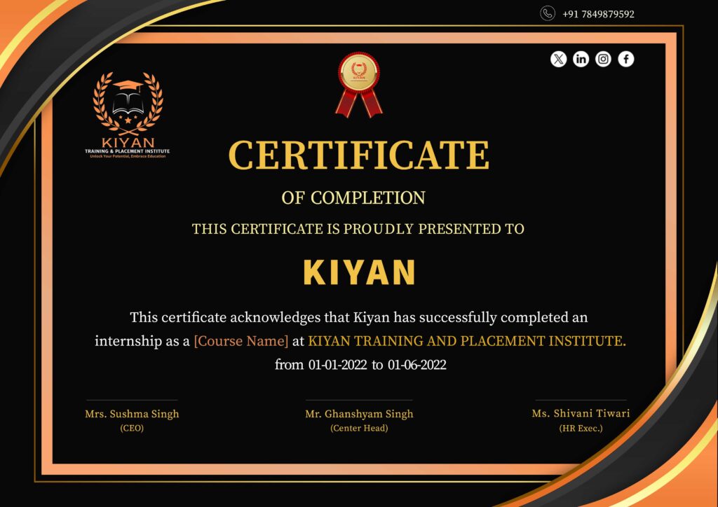 Java Training certificate